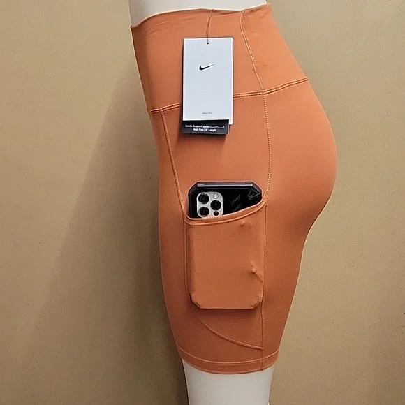 Women's High-Waisted Orange Shorts - Picture 5 of 9